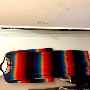 Multi colored plus size body con dress